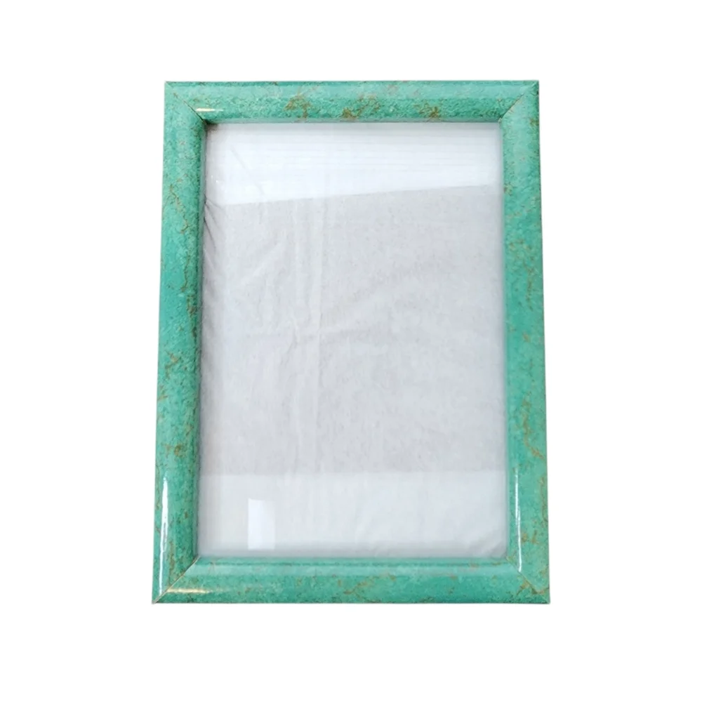 Frame photo green brown decorative glass front black back hang or stand